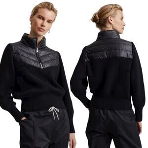 Varley Daines Padded Half Zip Jacket Pullover Sweater Black Size XL
